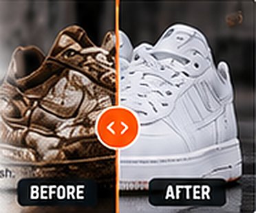 Sneaker before and after cleaning