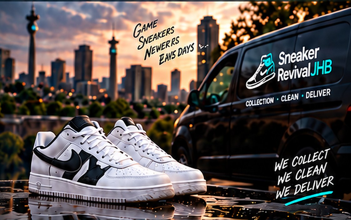 Clean sneakers and the Sneaker Revival JHB van in Woodmead